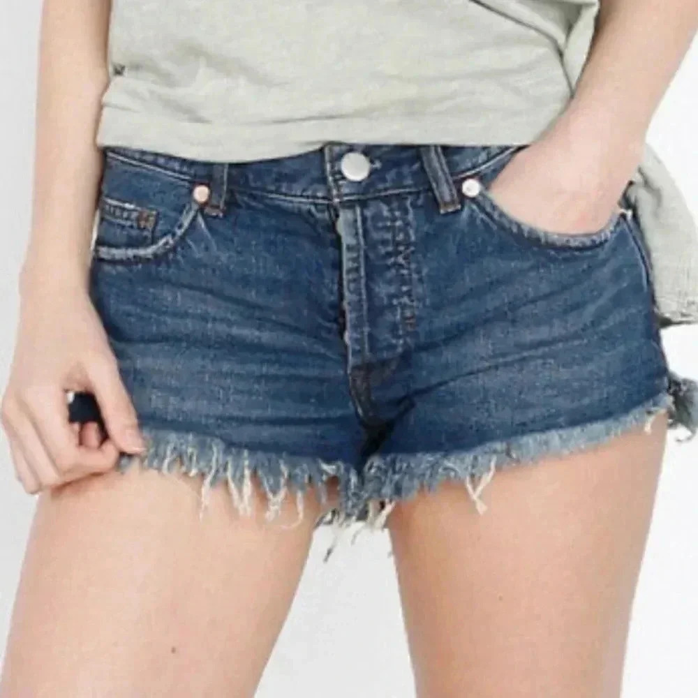 We The Free CutOff Shorts Denim Jeans Distressed Frayed Free People Boho Country